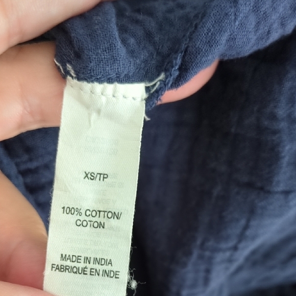 Echo Wide Leg Gauzy Beachy Boho Navy Pants Stretchy Waist Sz XS Vacation - Picture 6 of 6